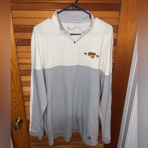 Men’s UNI Panthers Under Armour Quarter-Zip – White/Gray – mens size XL
